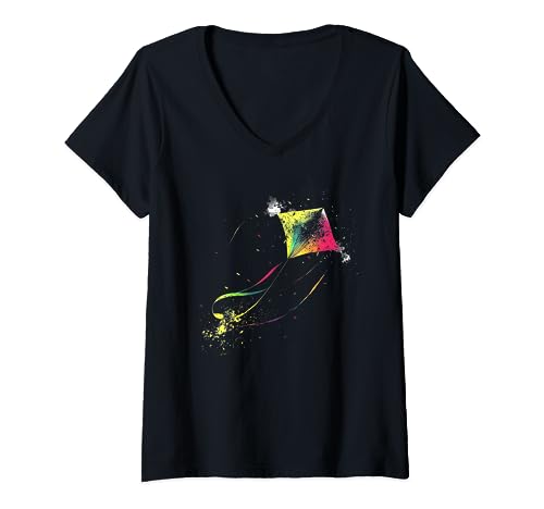 Flying Dragon Delta Kite Splash Art Kite Flying Wind Camiseta Cuello V