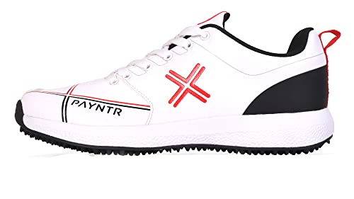 X Rubber Stud (White & Black) Cricket Shoes - 20232