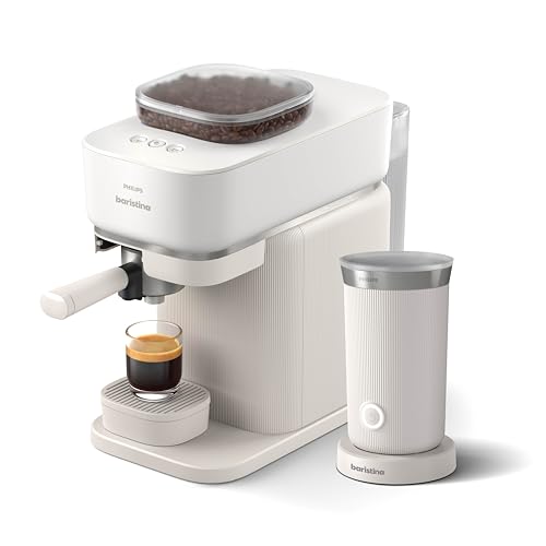 Philips Baristina Espressomaschine und Milchaufschäumer Paket – Automatisches Mahlen, Tampen & Brühen, 16 Bar, Kaffeemas...