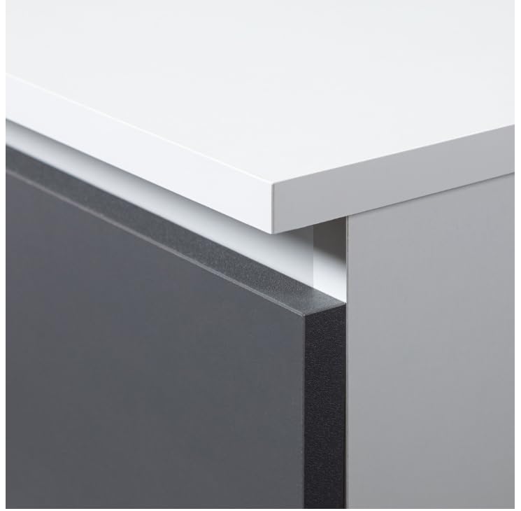 BDW: Cómoda con 10 cajones, cómoda K160, aparador, Muebles para salón, Dormitorio y recibidor, Armario de Oficina, Material Robusto y diseño Moderno - 160x40x121 cm, Blanco/Gris