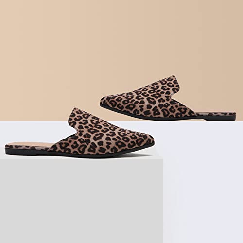 Image of Tilocow Women's Pointed Toe Flat Mules Backless Slip On Loafers