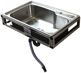 1 Compartment，Wall-mounted Outdoor Garage Sink，Kitchen Stainless Steel Sink，Commercial Laundry Sink，Indoor Industrial Sink，Utility Washing Hand Basin (Size : 68 * 44+Thickening)
