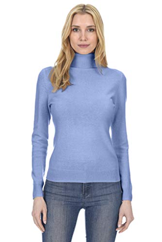 State Fusio Ribbed Turtleneck Sweater - Wool Long Sleeve Pullover For Women Made With Merino Wool Sourced From Inner Mongolia Goats - Soft, Lightweight & Versatile Womens Sweater (Angel Blue, Small) #TOP20
