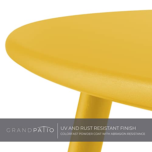 Grand patio Outdoor Side Table Small Table Round End Table Garden Table Lightweight Snack Table for Outdoor Garden Hallway Bedroom Living Room Terrace Balcony -Yellow - Image 6