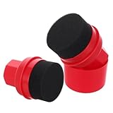 Cabilock 2 Stück Autopolierpad Reifenöl Applikator aus Hochdichtem Schwamm Rot Ergonomisch für Reifenpflege und Auto Polierpads
