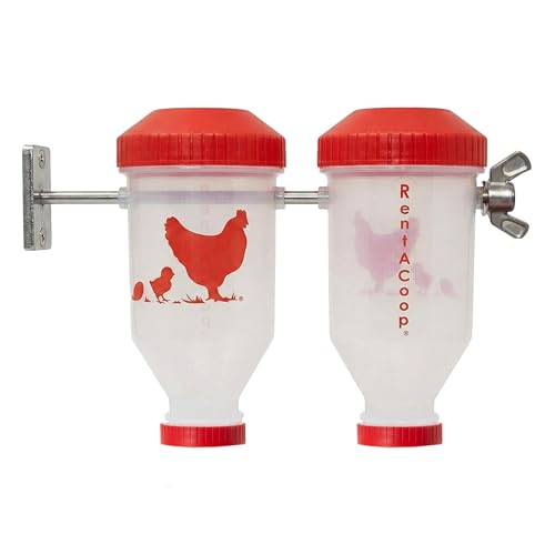 RentACoop Chicken Treat Dispenser – Multi-Treat Enrichment Toy and Boredom Buster for Chickens, Easy Top-Fill, Wall-Mounted Coop Accessory - Indoor/Outdoor