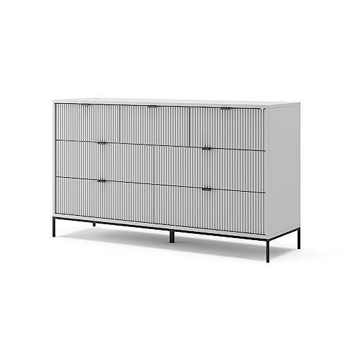 Vicco Kommode Eliza, Kommodenschrank, Grau, 140 x 81 cm