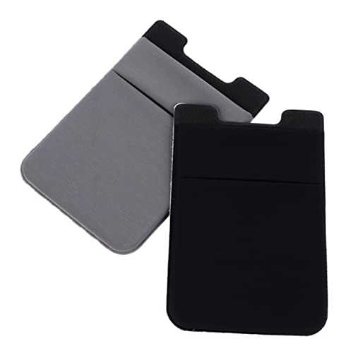 Housoutil 6 Pcs Solid Color Phone Card Holder Cell Phone Wallet Cellphone Holder Phone Back Holder Phone Wallet Holder Leather Phone Wallet Phone Case Holder Phone Back Pocket Phone Pouch