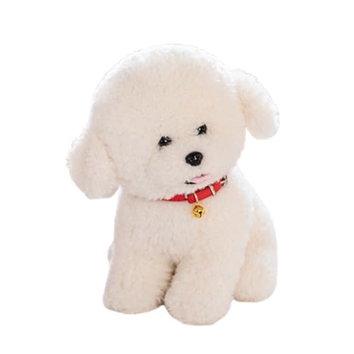 Bichon Frise Kuscheltier,Weiches Stofftier Simulation Stehendes Liegend,Pudel Kuscheltier Weiss,Realistisch Teddy Dog, Für Die Heimdekoration Geburtstagsgeschenke Geschenk Kinder (30cm,Stehen)