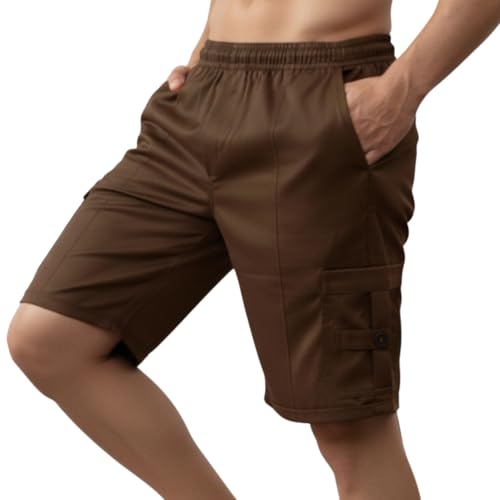 Image of NINQ Men's Half Cargo Shorts Featuring a Slim Yet Relaxed fit, Designed for Comfort. Stylish Casual Shorts with Functional Pockets, Perfect for Casual wear.