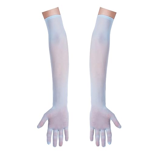 Women's Ultra-thin Sheer Mesh Long Length Gloves See Through Evening Party Mittens Performance Costume2