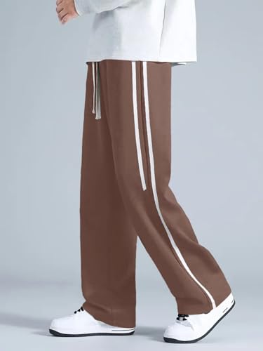 Image of GRECIILOOKS Korean Style Track Pants for Men - Loose Fit Lycra Cargo Joggers | Trendy Gym & Streetwear Bottoms with Utility Pockets (Available in Plus Size)