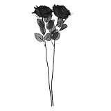 Usage polyvalent : Idéales pour décorer salon, bureau ou studio photo, fleurs artificielles noires s’intègrent dans des ambiances variées, style vintage aux mises en thématiques, apportant une raffinée et discrète