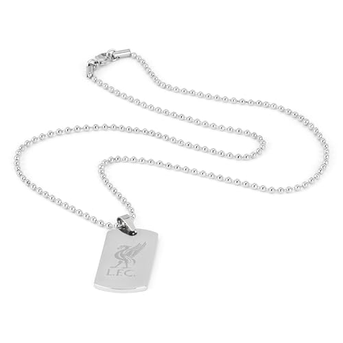 The Gift Scholars Officially Licensed Liverpool FC Liverbird Dog Tag, Stainless Steel Ball Chain, Men's LFC Merchandise