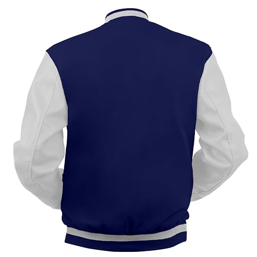 Image of Baseball Wool Letterman Varsity Faux Leather Sleeve For Men | Wool Varsity Bomber Jacket