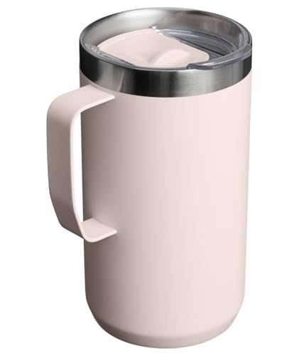 Image of STANLEY Everyday Camp Mug 24oz | Drink Through Lid | Cup for Coffee, Tea and Drinks | Insulated Stainless Steel Coffee Mug | BPA-Free | Rose Quartz