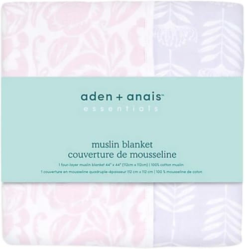 Image of aden + anais Essentials Dream Blanket, Muslin Baby Blankets for Girls & Boys, Ideal Lightweight Newborn Nursery & Crib Blanket, Shower & Registry Gift, Damsel - Savoy