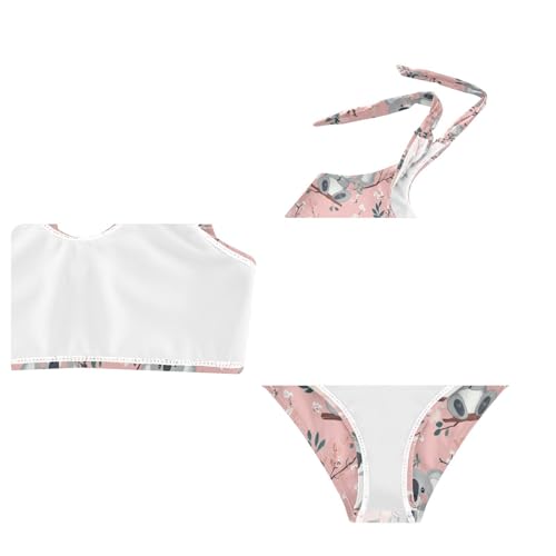 Wusikd Cute Koalas Girls Swimsuits Two Piece Floral Pink Swimwear Bikini Set for for Girls Size 3T4