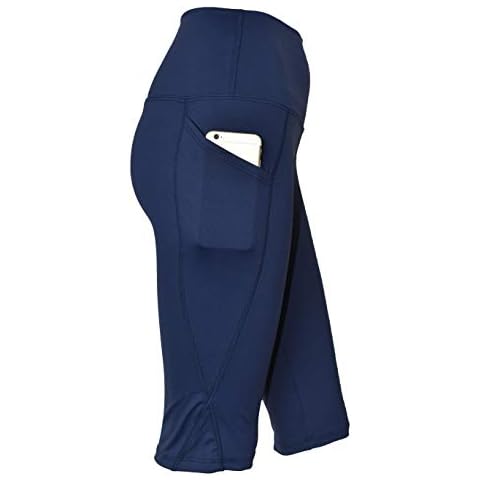 Private Island Women UPF 50+ Board Shorts Side Pockets Pants Swimsuit Beach Bathing Swim Rash Guard Yoga Bottom (3XL, Navy_RM5PP) Cover