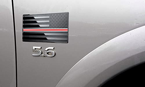 Image of US Black Flag Auto Car Fender Emblem for Cars Trucks Laptop Walls (5 inchx3 inch, Nurse Support Line)