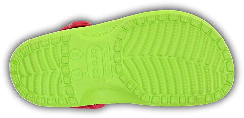 Image of Crocs Men's and Women's Classic Clog, Volt Green /Raspberry, 8 Women /6 Men