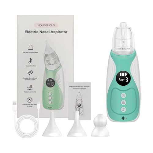 Aspirador nasal para niños - Limpieza suave de la nariz de los niños, aspirador nasal eléctrico - para , niñas, padres, tutores, hogar, viajes, cuidado de día, habitación de los niños, dormitorio, A