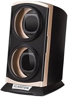 Klarstein St. Gallen Premium Uhrenbeweger, 2 Uhren, 4 Geschwindigkeiten, 3 Roationsmodi, Acrylglas-Sichtfenster, Blaue LED-Beleuchtung, leise, abriebfester, widerstandsfähiger Kunststoff