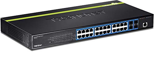 Image of TRENDnet 24-Port Gigabit Layer 2 Switch with 4 Shared Mini-GBIC Slots, 48 Gbps Switching Capacity, SNMP, Lifetime Protection, TL2-G244