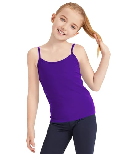 Image of Dreammonkey Girl's Full Sleeveless Camisole Tank Tops Kids Comfort Breathable Dance Tank Tops(Ages 2T-14Years)