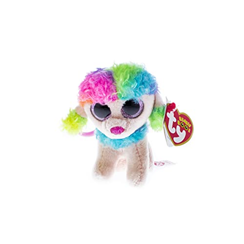 TY 35027 – Rainbow Clip – caniche Multicolor, 8,5 cm, con ojos, Glubschi 's, Beanie Boo' s , color/modelo surtido