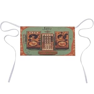 Unisex Short Apron, Jazz Music Equipment with Vintage Background Printed Waterproof Aprons, Apron With Pockets Are Suitable For Homes, Kitchens, Restaurants, Cafes, And Other Places