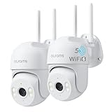 blurams 2K Security Camera Outdoor, Pan-Tilt Outdoor Camera Wired w/360° View, Motion Tracking, 2.4/5GHz WiFi 6, 2-Way Audio, Weatherproof, Free Person/Motion Detection, 24/7 Recording 2Pack