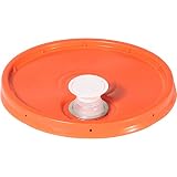 Meranti 5 Gallon Pail Lid with Pour Spout and Gasket | fits 3.5, 5, 6, 7 gallon buckets (1 Pack, Orange)