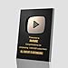 Bireviy Custom Play Button Plaque, Personalized Aluminum Alloy Milestone Logo for YouTube Creators Subscriber Award Milestone Plaque (Black)