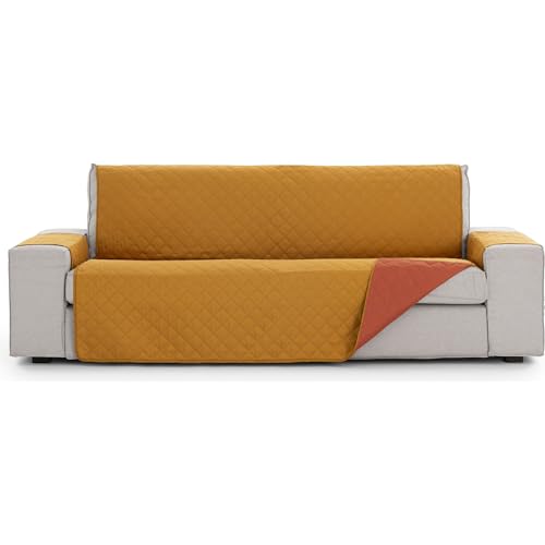 ECOMMERC3 Gesteppter und wendbarer Sofabezug, 3-Sitzer, Senfgelb, Premium-Sofaschutz, passgenau, Robustes und Elegantes Material, Senf ECOMMERC3 Gesteppter und wendbarer Sofabezug, 3-Sitzer, Senfgelb, Premium-Sofaschutz, passgenau, Robustes und Elegantes Material, Senf