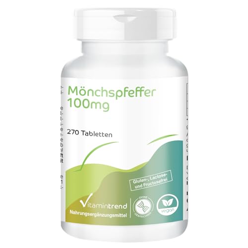 Sauzgatillo 100mg - Extracto de fruto de Vitex Agnus Castus con Zinc - Altamente dosificado - Vegano - 270 Comprimidos | Vitamintrend®