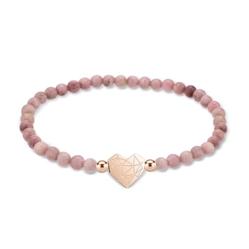 Bracelet élégant Broken Heart Beads en acier poli un cadeau symbolique de 17 cm