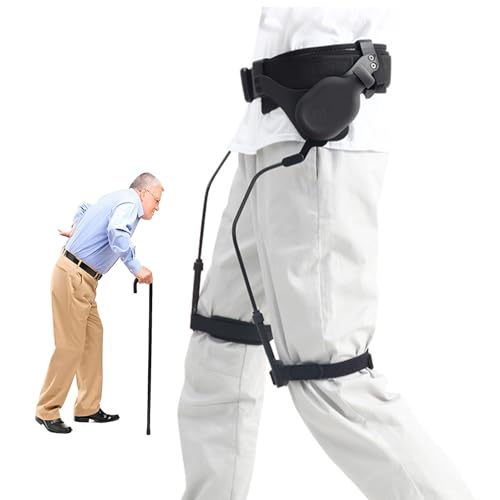 CraftNestUK Aide à la marche électrique Exosquelette, réduit l'effort de 30 %, aide à la mobilité facile à porter pour adultes et personnes âgées, aide à la marche et à la rééducation (noir M)