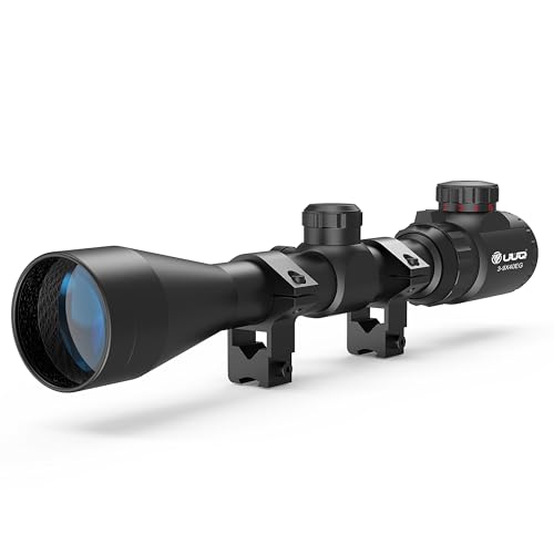UUQ 3-9×40 Rifle Scope with Red/Green Illumination and Rangefinder Reticle-Includes Batteries,Fits 11mm Free Mounts,Waterproof and Fog-Proof