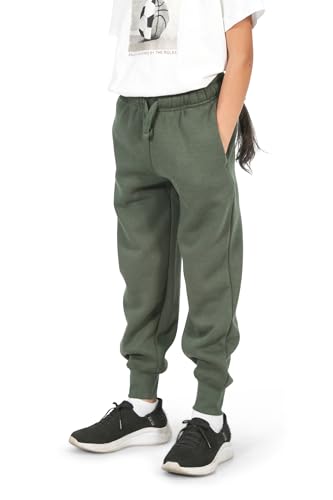 Image of EVERYDAY KIDS Girls' Cotton Fleece Sweatpants; Girls' Activewear Jogger Pants - Soft and Breathable Cotton /Poly Blend