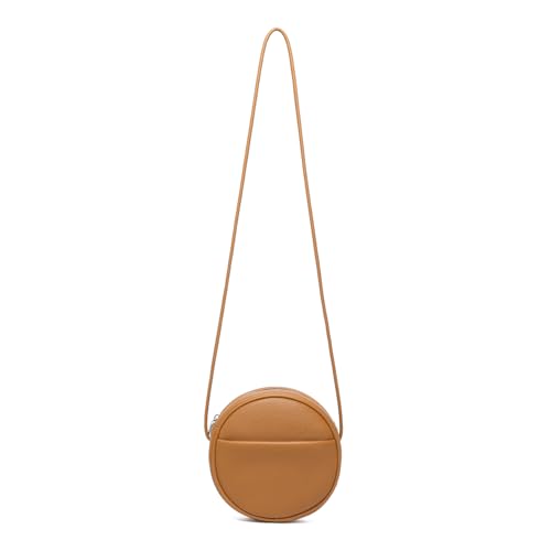 Image of Circle Crossbody Bag for Women NYLON Circle Purse with Zipper Adjustable Knot Shoulder Straps