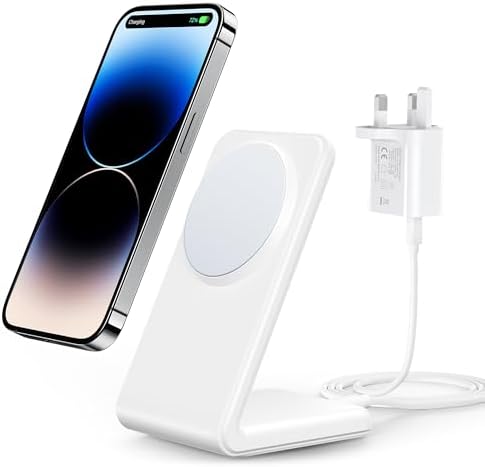 Meifigno Magnetic Wireless Charger, Compatible with MagSafe Charger, Fast Charging with PD 20W USB-C Adapter & Charging Cable for iPhone 16 15 14 13 12 Pro Max Plus Mini, White