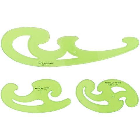 Pacific Arc French Curve Set, 3 Shapes, Clear Curve Ruler, Drafting Tools, Drawing Tools, Woodworking Tools, Comic Template Tool Cover