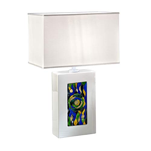 Preisvergleich Produktbild Sabrina TL, Weiß, Stoff, E27, 5360.70180 / aq70, aqua blue