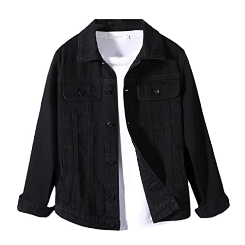 Veste en jean stretch homme noire XXXXL avec coupe rétro urbaine