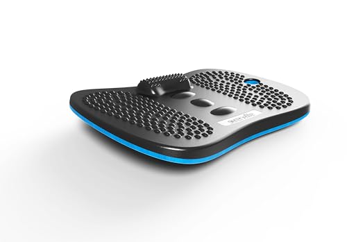 Serenelife Wooden Anti Fatigue Mat - Ergonomic Natural Hardwood Wobble Balance Board with Ergonomic Design Comfort Floor Mat for Standing Desks, Fitness Workout For Home, Therapy, Black