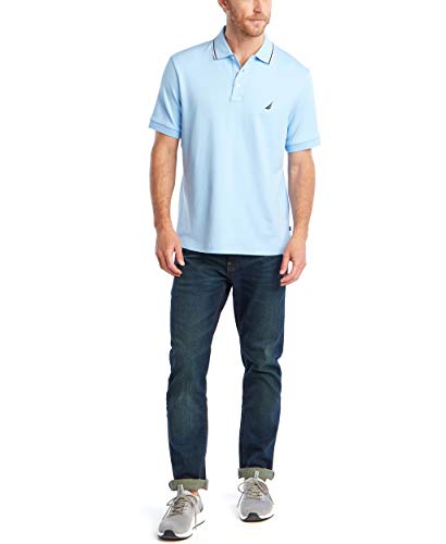 Image of Nautica Men's Classic Fit Short Sleeve Dual Tipped Collar Polo Shirt