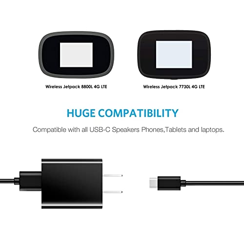 Image of USB-C Fast Wall Charger Charging Cable Cord Fit for Verizon Orbic Speed Mobile Hotspot 400L MiFi 7730L 8800L Jetpack Hotspot, INSEEGO 5G MiFi M1000 M2000 M2100, Nighthawk M1 MR1100, GL.iNet GL-MT1300