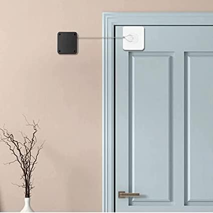 TARTAMYA Auto Door Close with Steel Drawstring, Commercial Multifunctional Door Close, Residential Sliding Screen Door Close, Punch-Free Automatic Sensor Door Closer (Balck) 3