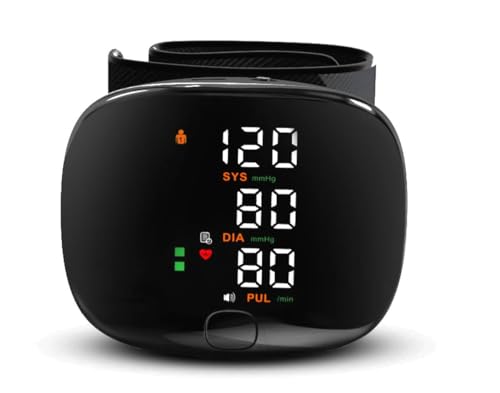 Image of Wrist Blood Pressure Monitor with 1-Year Warranty | Digital BP Machine with Voice Support | Blood Pressure Machine Rechargeable Type-C | HD LED Display | One-Touch Operation | Clinically Accurate | 2 User Memory | Irregular Heartbeat Detection | Portable BP Monitor for Home Use